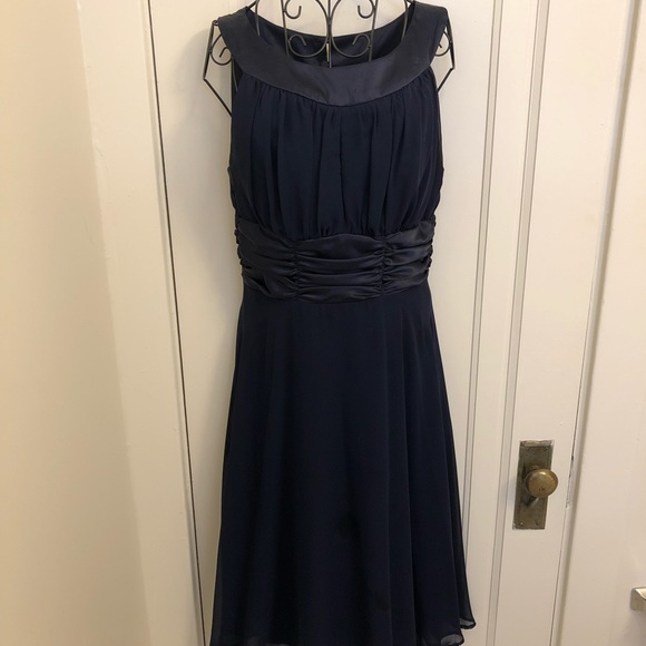 Navy chiffon dress size 6 - Picture 1 of 3